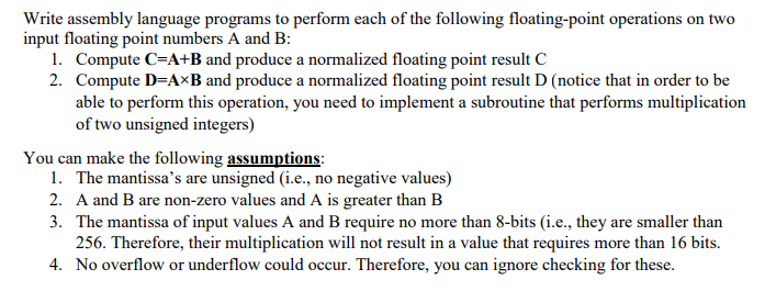 Solved Write assembly language programs to perform each of | Chegg.com
