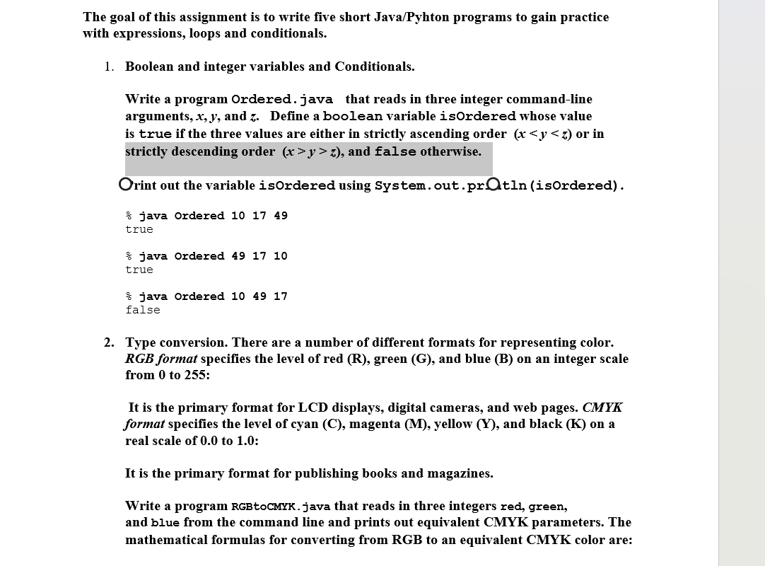 Solved goal of this assignment is to write five short | Chegg.com