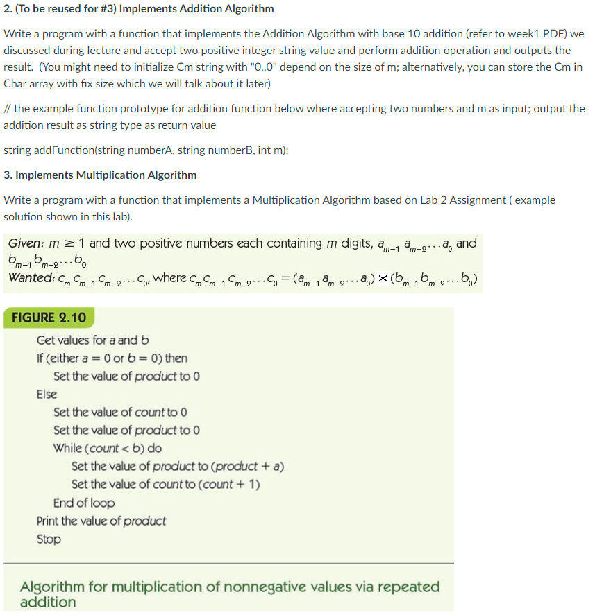 Solved 2. (To be reused for #3) Implements Addition | Chegg.com