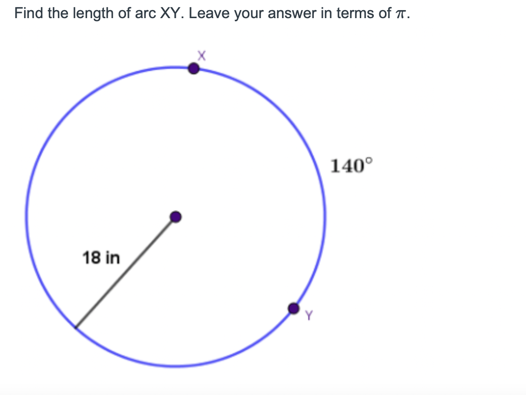 Solved Find the length of arc XY. Leave your answer in terms | Chegg.com