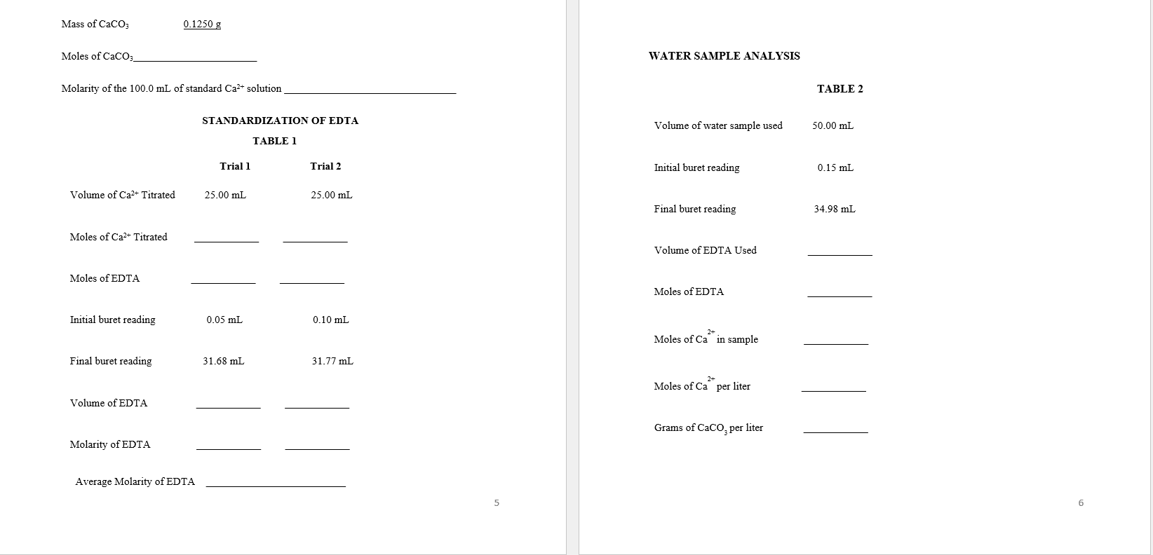 Solved EXPERIMENTAL PROCEDURE Use the data provided in Table | Chegg.com