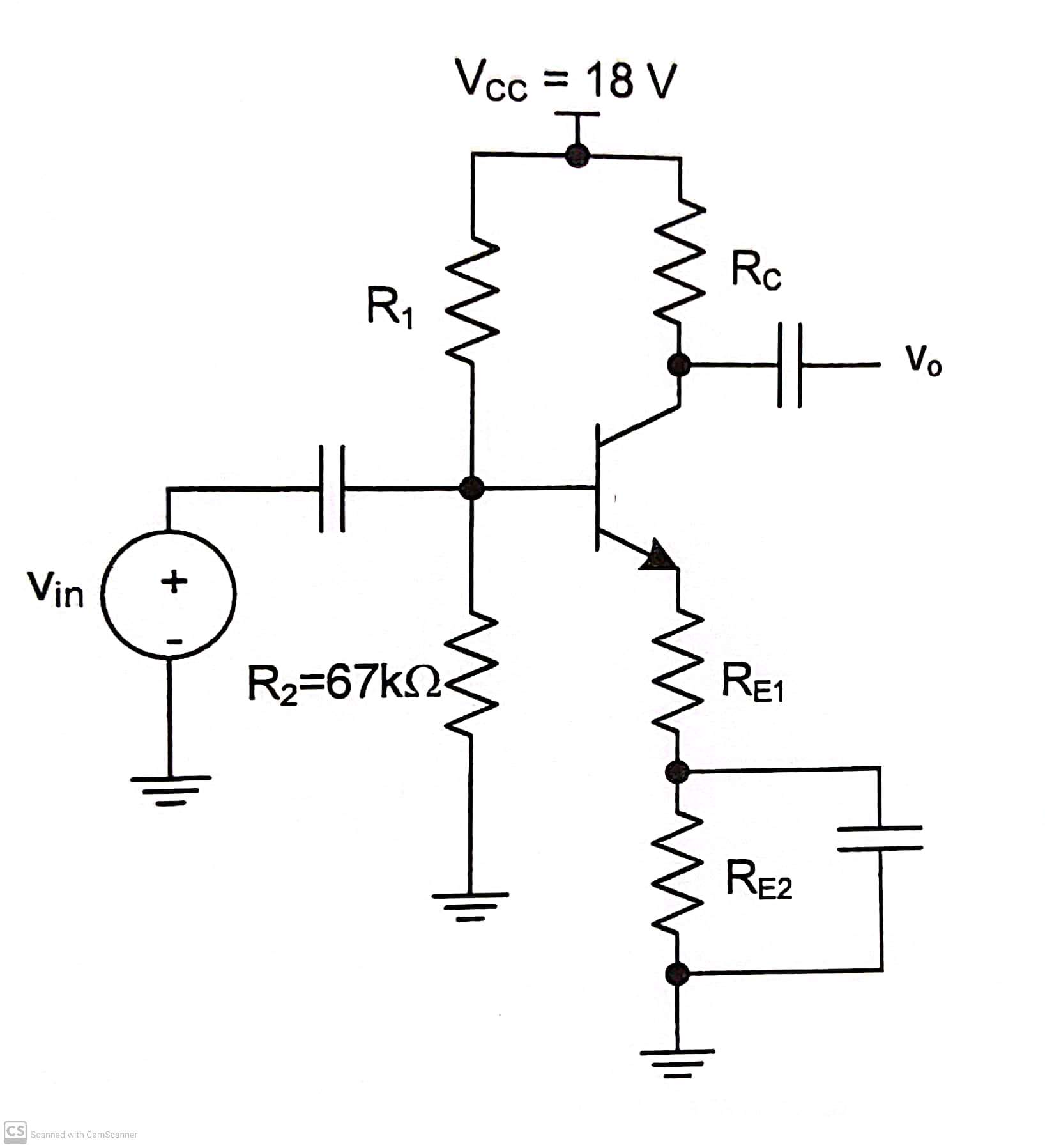 Solved For the problem use β=100, ﻿vin is ﻿a sinusoidal | Chegg.com