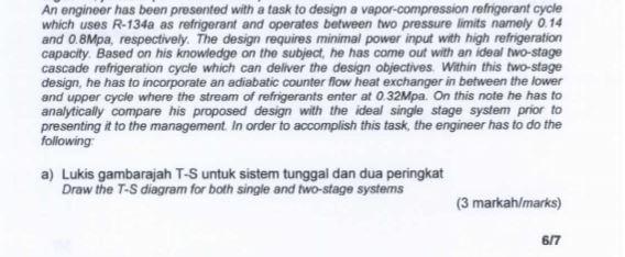 Solved An engineer has been presented with a task to design | Chegg.com