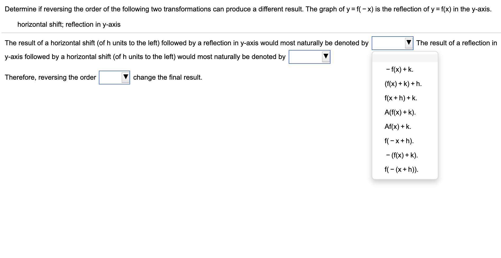 Solved Determine if reversing the order of the following two | Chegg.com