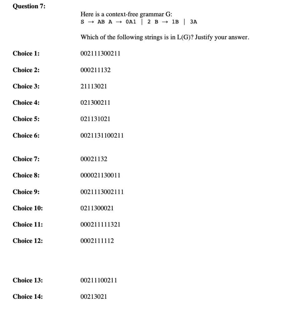 Solved 1∣2 B→1 B∣3 A | Chegg.com