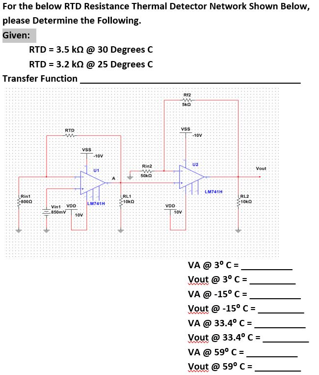 Solved For the below RTD Resistance Thermal Detector Network | Chegg.com