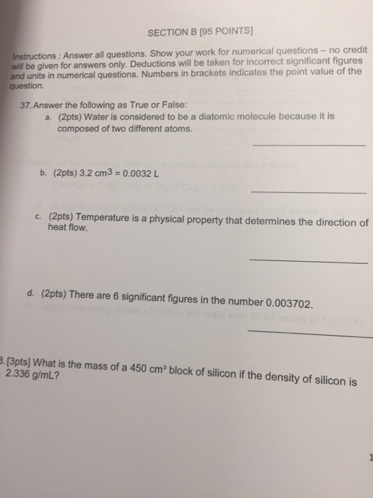 Solved SECTION B 195 POINTS Instructions: Answer All | Chegg.com