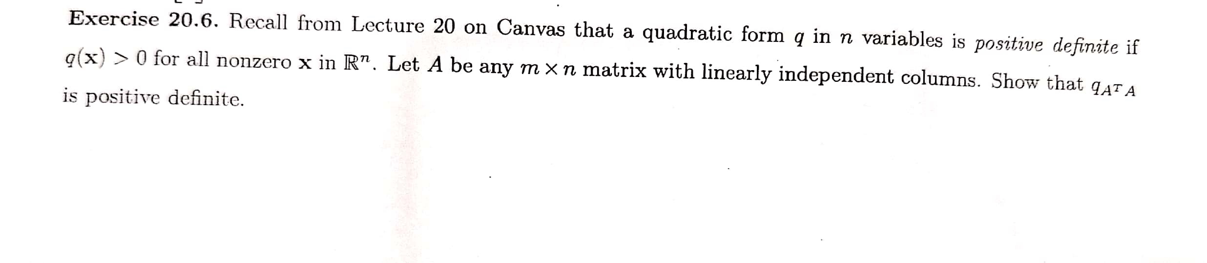 Solved Exercise 20.6. Recall from Lecture 20 on Canvas that | Chegg.com