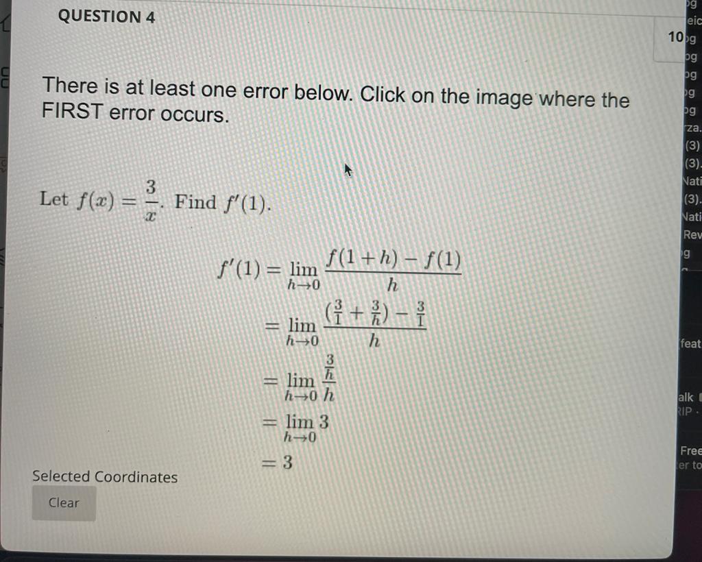 Solved There is at least one error below. Click on the image | Chegg.com