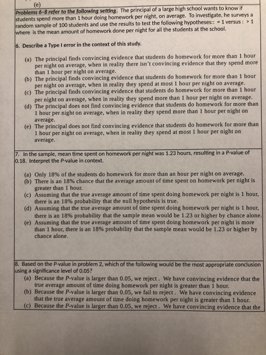 Solved Problems 6-8 refer to the following setting. The | Chegg.com