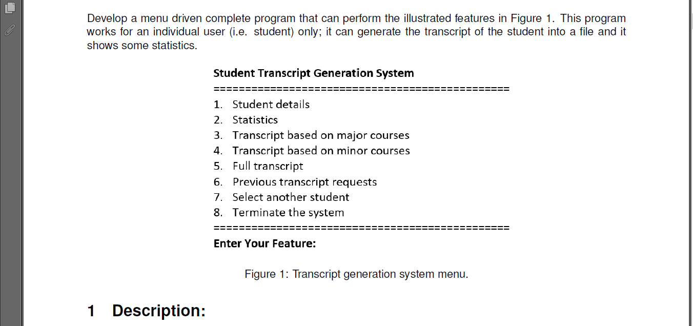 Develop a menu driven complete program that can | Chegg.com
