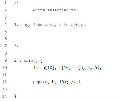 Solved 1 2 N write assembler to: 3 4 1. copy from array b to | Chegg.com
