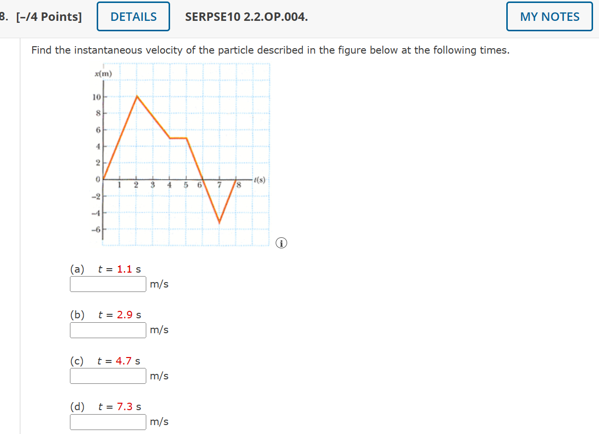 Solved t=1.1 s t=2.9 s t=4.7 s t=7.3 s | Chegg.com