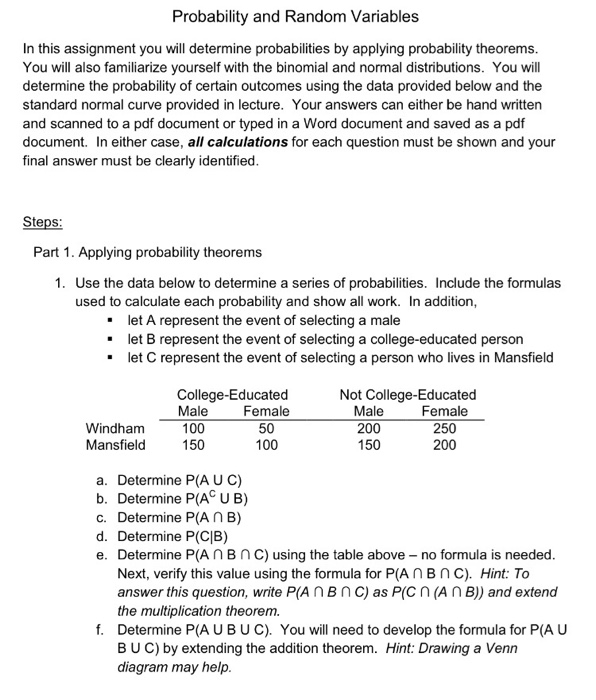 applying probability rules assignment