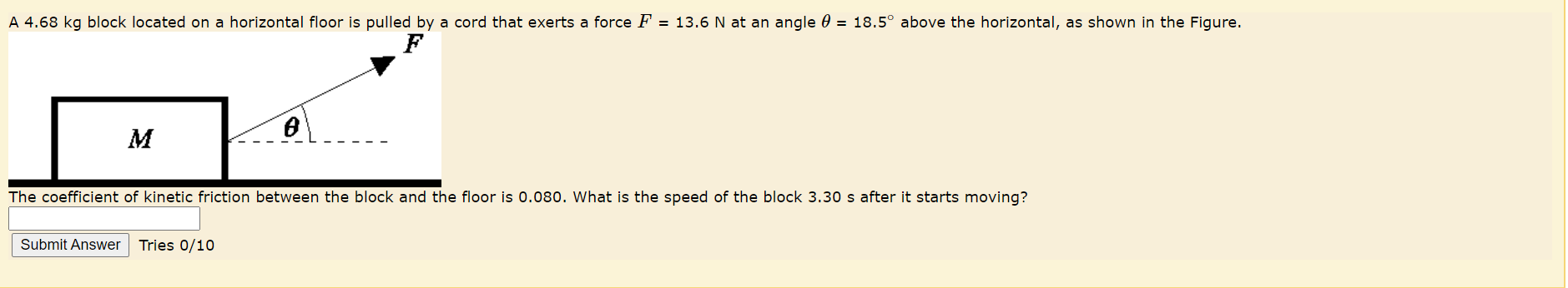 Solved The coefficent of static friction between the floor | Chegg.com