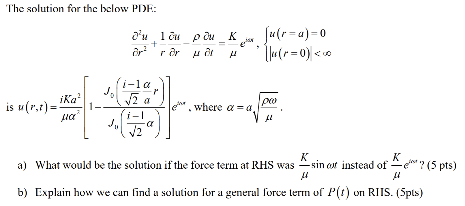 Solved The Solution For The Below Pde Di 1 Di R Di M O Chegg Com