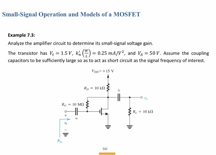 Solved SmallSignal Operation and Models of a MOSFET Example