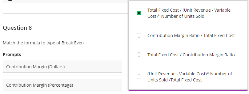 Solved Question 5 10 Points Match the formula with the | Chegg.com