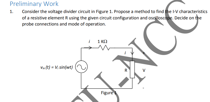 Solved Consider The Voltage Divider Circuit In Figure 1. | Chegg.com