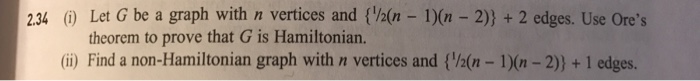 Solved Let G be a graph with n vertices and {1/2(n - 1)(n - | Chegg.com