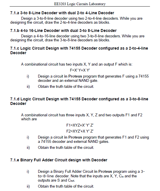 Solved Combinational Logic Circuit Design With Decoders The | Chegg.com