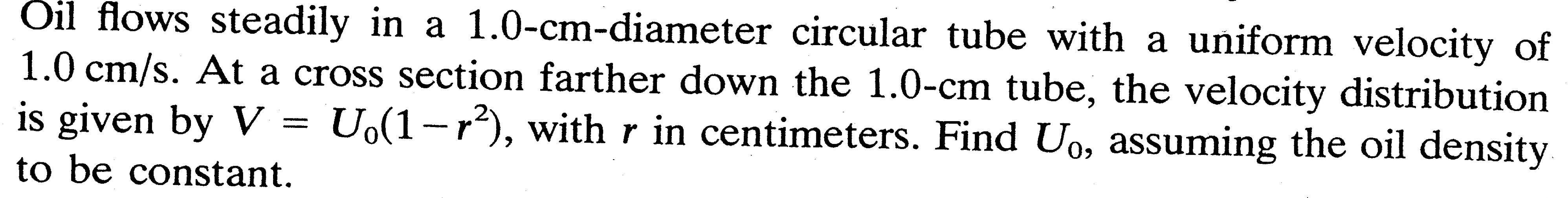 Solved Oil flows steadily in a 1.0cmdiameter circular tube