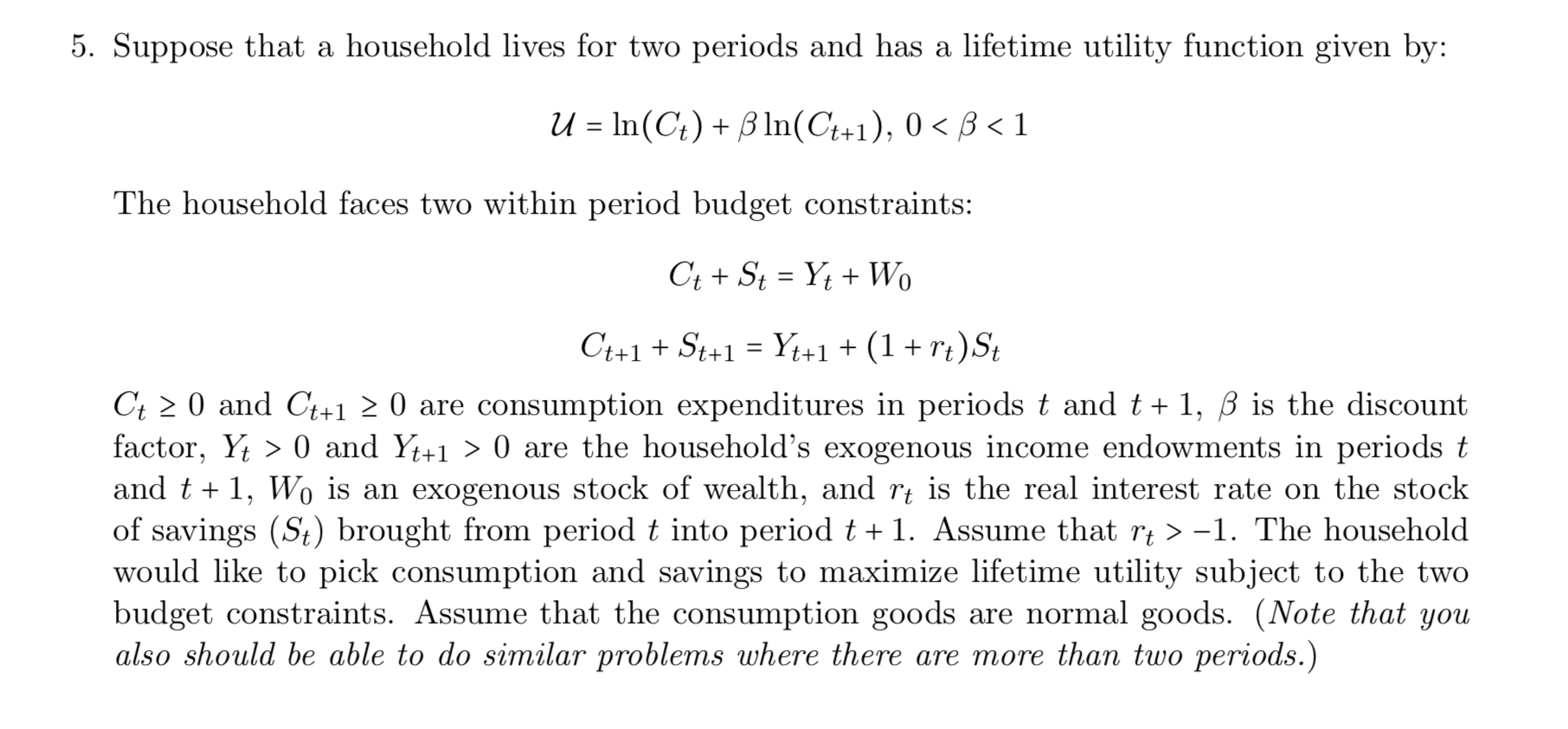 Suppose That A Household Lives For Two Periods And Chegg Com
