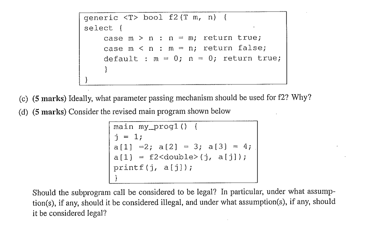 Solved 7. Consider the following program segment written in | Chegg.com
