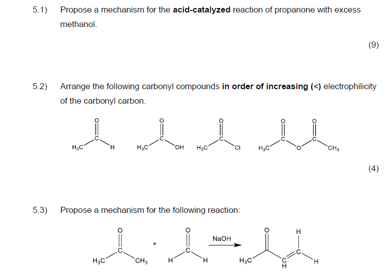 Solved 5.1) Propose a mechanism for the acid-catalyzed | Chegg.com