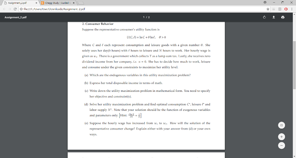 Solved G Assignment 2pdf С Assignment 2.pdf Chegg Study | | Chegg.com