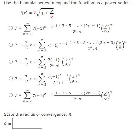 Solved Use the biomial series to expand the function as a | Chegg.com