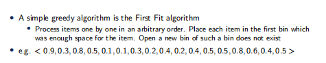 Solved Problem 1 Recall the First Fit algorithm for bin | Chegg.com