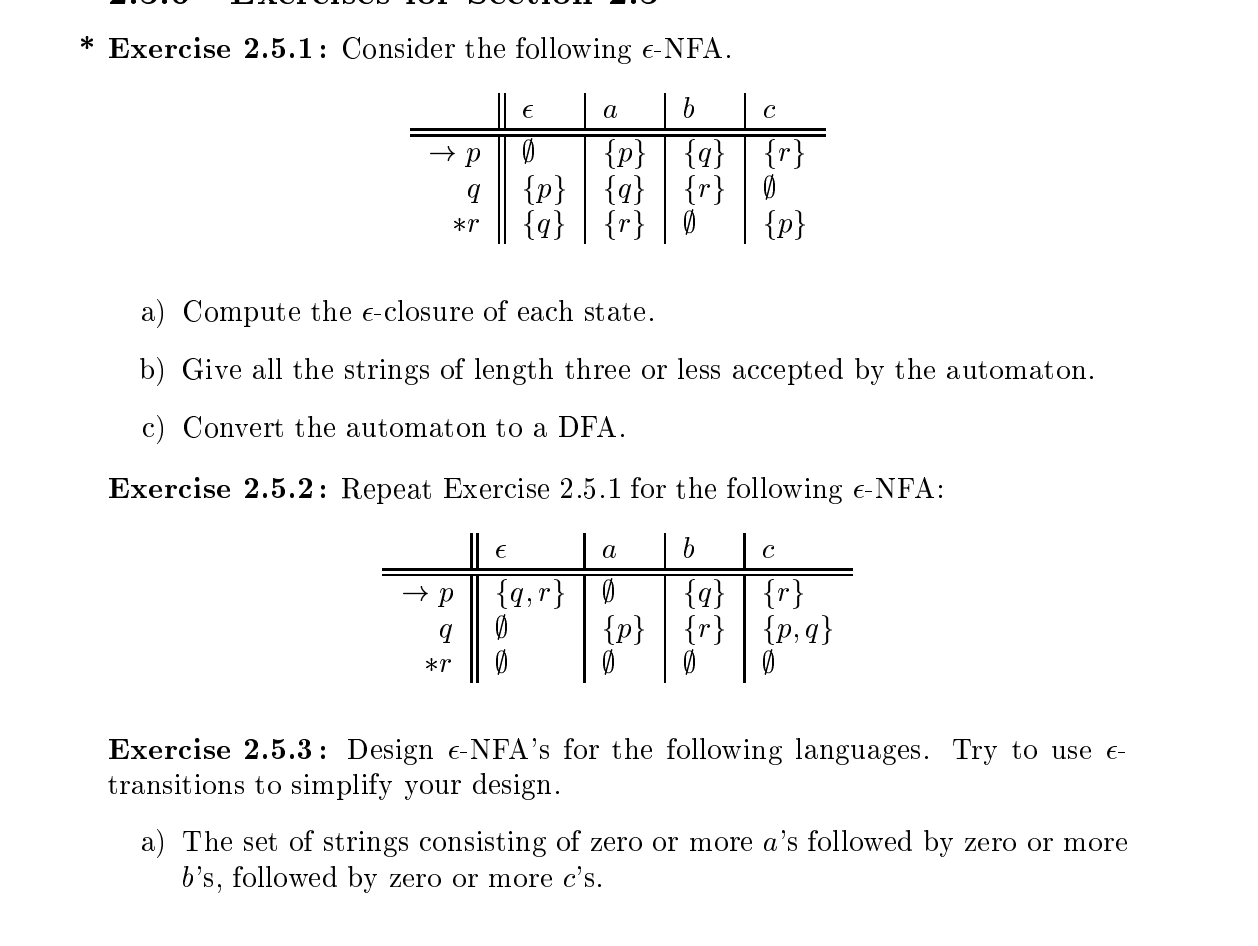 * Exercise 2.5.1: Consider the following e-NFA. le la | Chegg.com