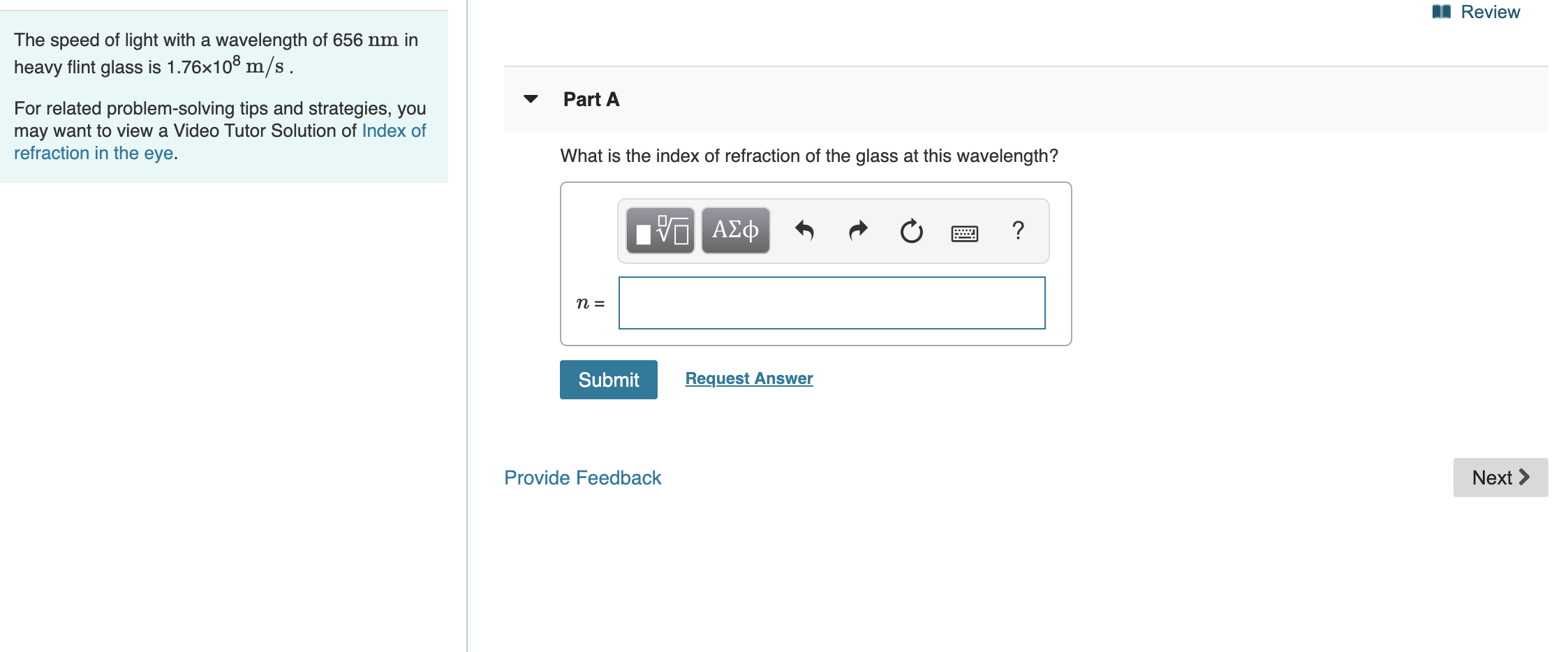 Solved 11 Review The speed of light with a wavelength of 656 | Chegg.com
