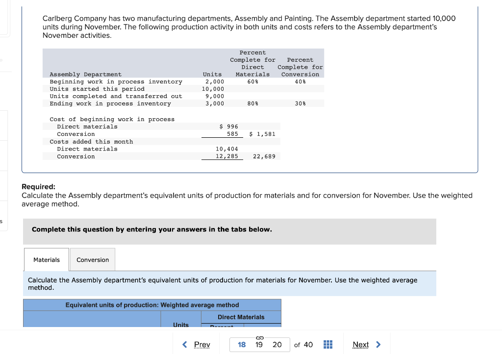 Solved Carlberg Company has two manufacturing departments, | Chegg.com