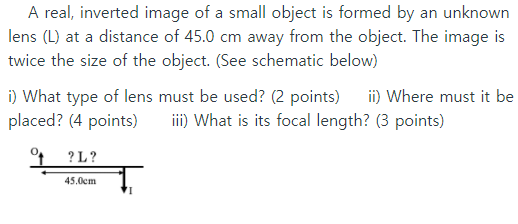 Solved A real, inverted image of a small object is formed by | Chegg.com