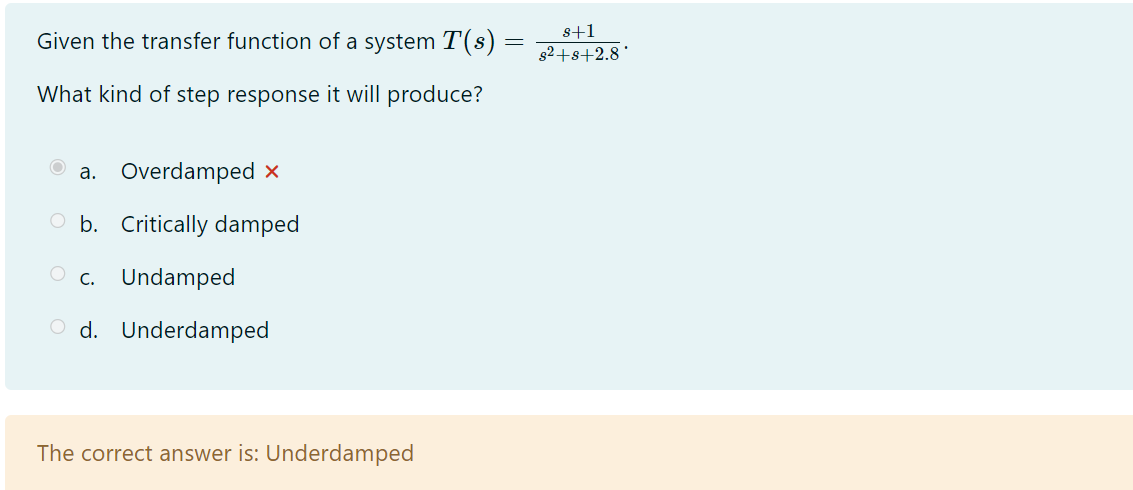 Solved Given the transfer function of a system | Chegg.com