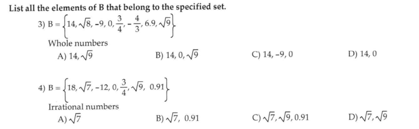 Solved 4 List All The Elements Of B That Belong To The | Chegg.com