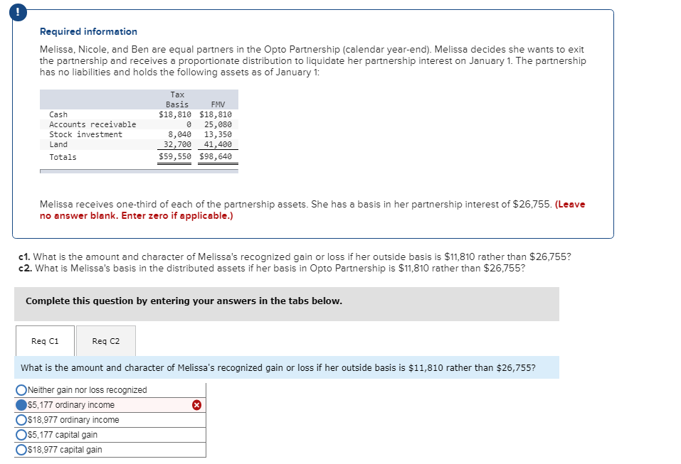 Solved Required information Melissa, Nicole, and Ben are | Chegg.com