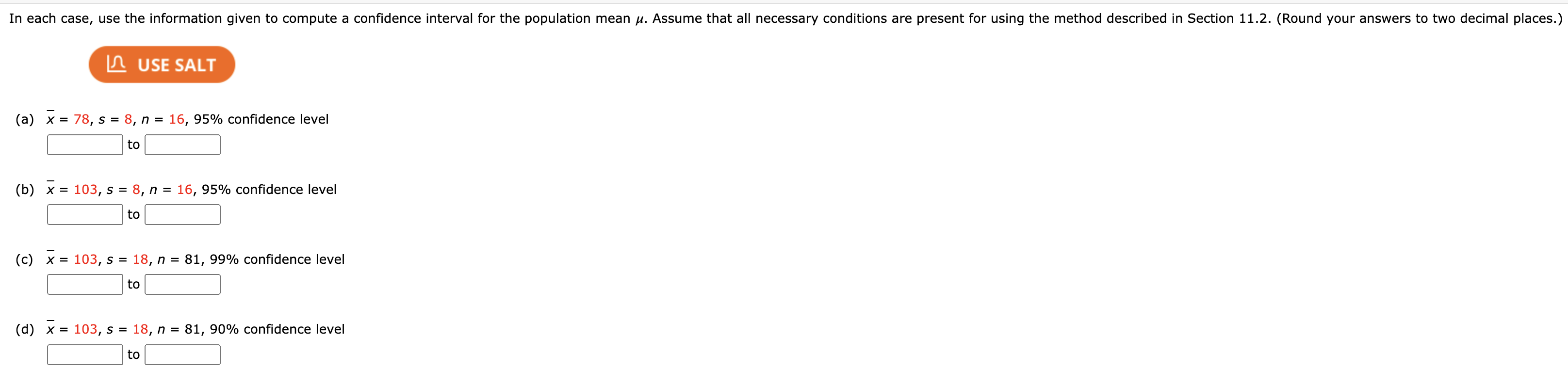 Solved In each case, use the information given to compute a | Chegg.com