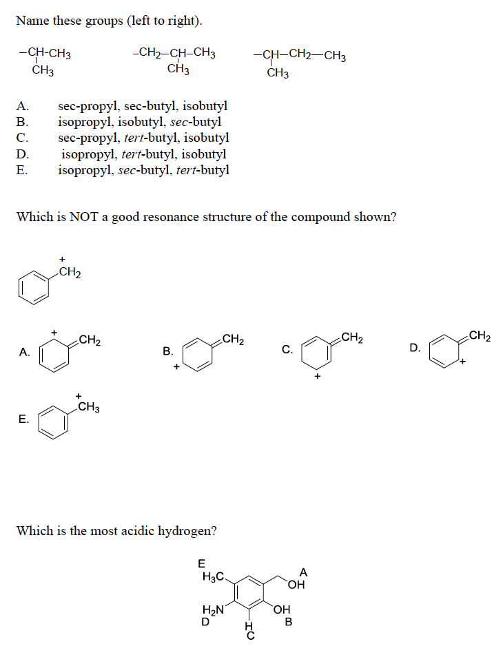 Solved Name these groups (left to right). -CH-CH3 CH3 | Chegg.com