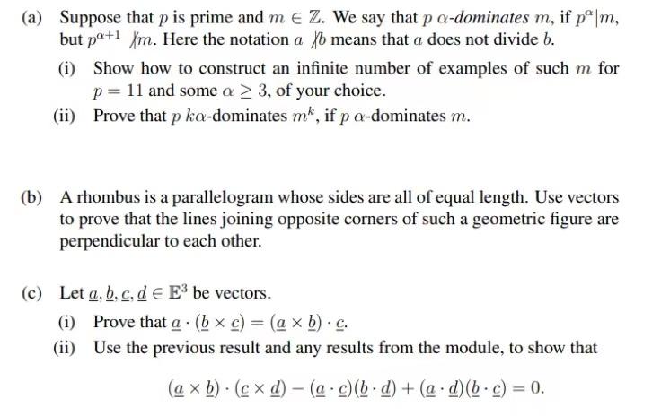 Solved (a) Suppose that p is prime and m e Z. We say that p | Chegg.com