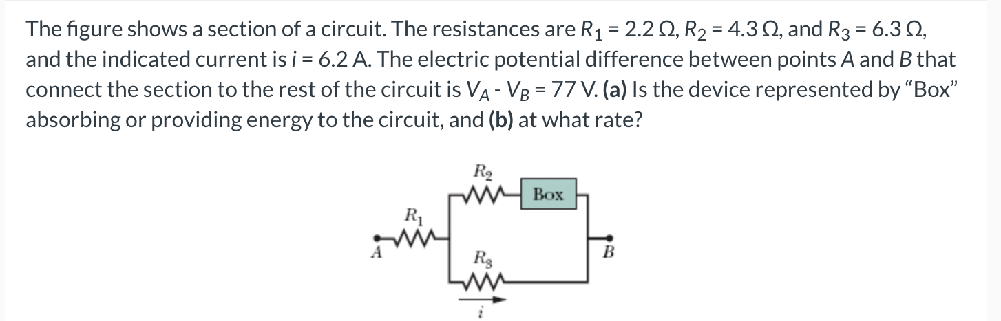 Solved The figure shows a section of a circuit. The | Chegg.com