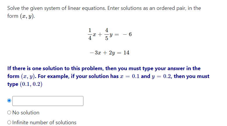 Solved Solve The Given System Of Linear Equations. Enter | Chegg.com