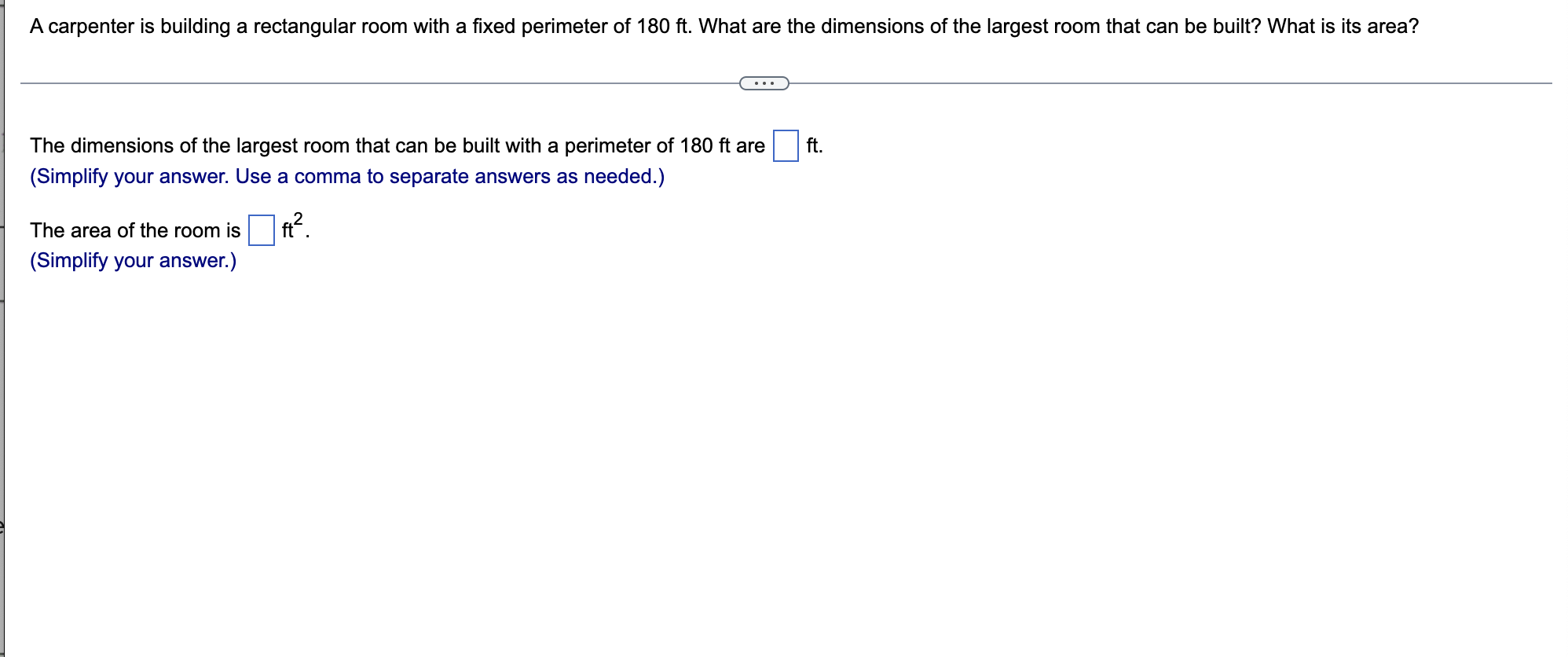 Solved A carpenter is building a rectangular room with a