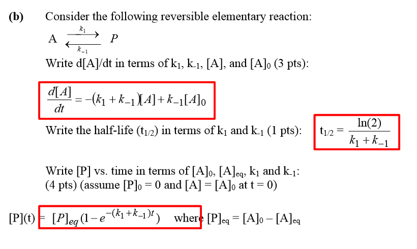 Solved Consider The Following Reversible Elementary React Chegg Com