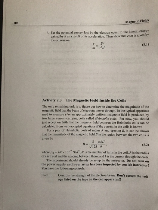 Solved Lab 8 Magnetic Fields Electricity is actually made up | Chegg.com