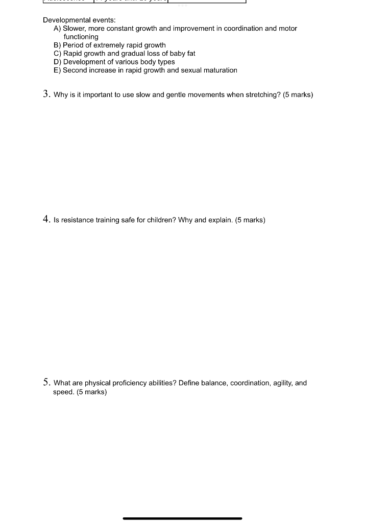 Developmental events: A) Slower, more constant growth | Chegg.com