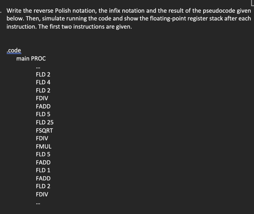 Solved Write the reverse Polish notation, the infix notation | Chegg.com