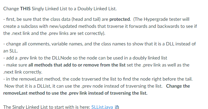 Solved //This class implements a Singly Linked List import | Chegg.com